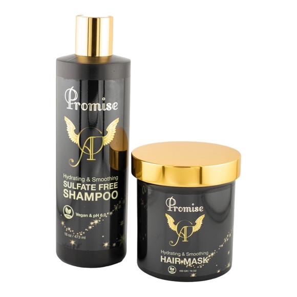 VEGAN Hydrating & Smoothing Sulfate free shampoo and Hair Mask - Picture 2 of 4